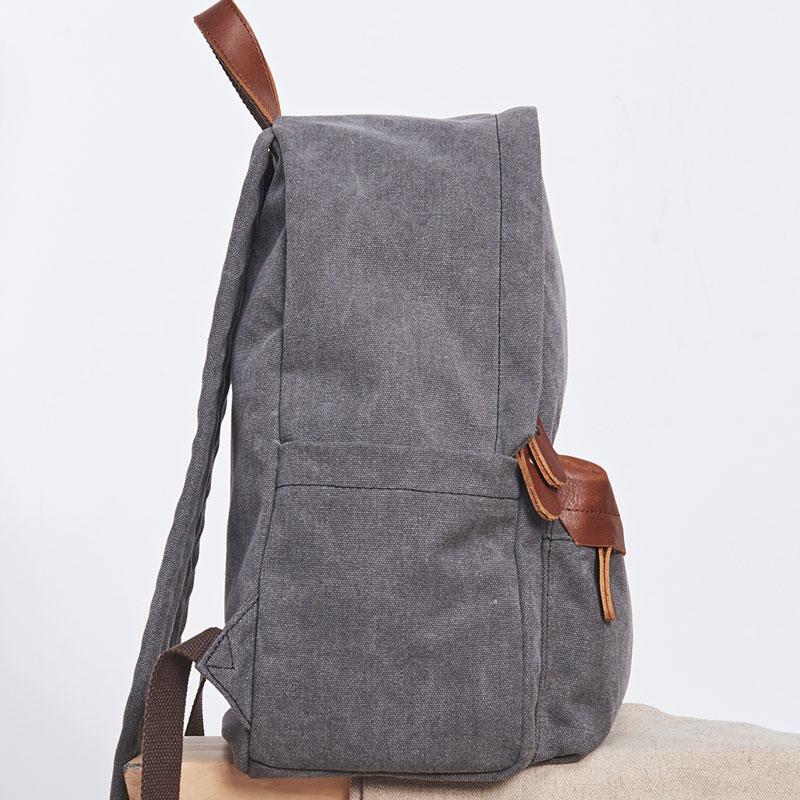 Cool Canvas Gray Mens Backpack - Durable Travel & School Bag