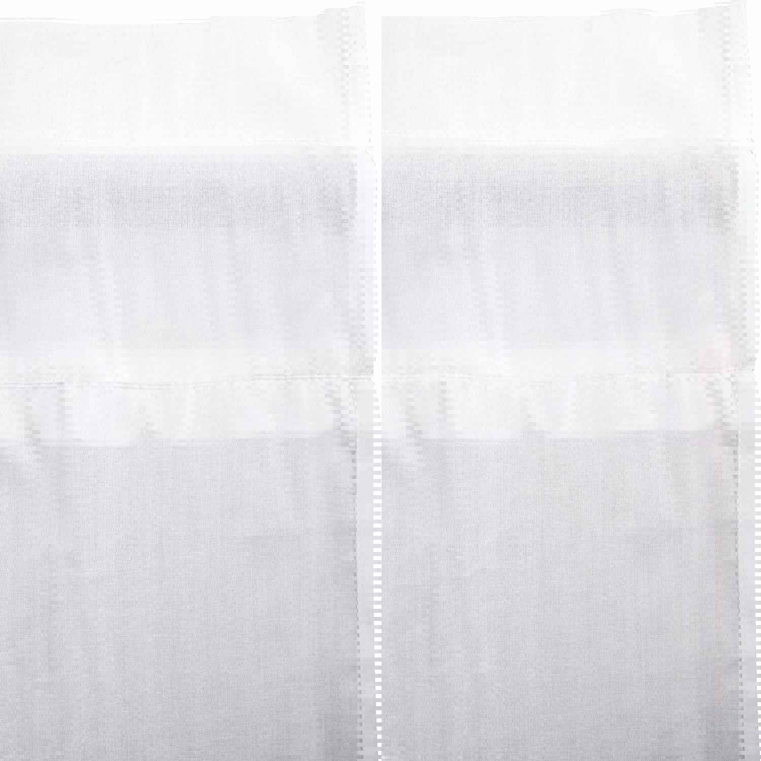White Ruffled Sheer Valance 16x60 - Lightweight Vintage Farmhouse Window Treatment