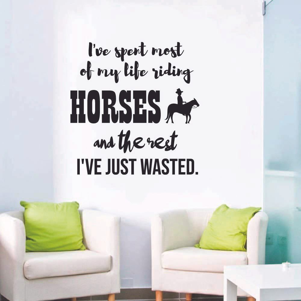 Cowboy Quotes Vinyl Wall Sticker - Durable Horse Riding Themed Decal