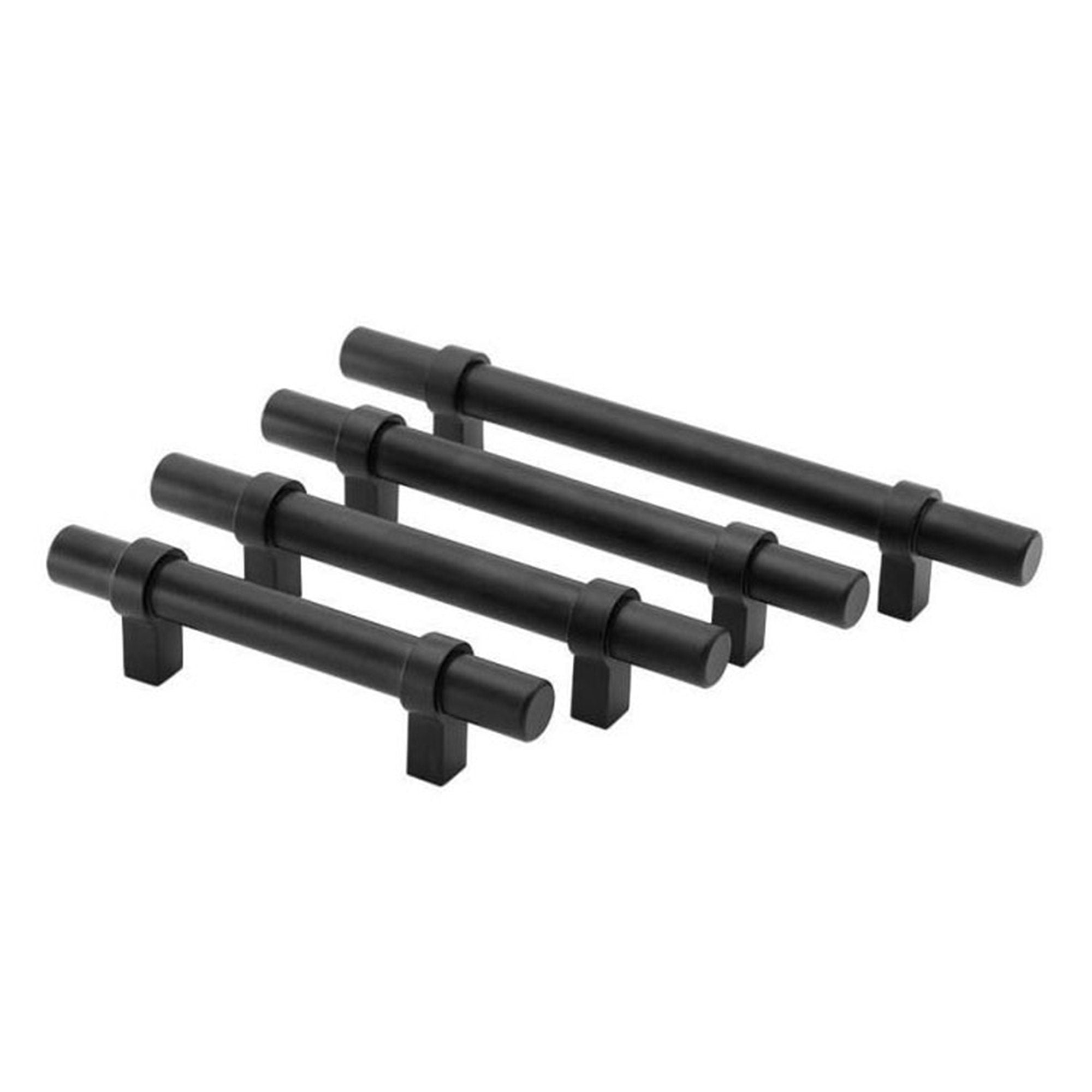 Flat Black Stainless Steel Kitchen Cupboard Handles - 8.8 (224mm) Hole Centers