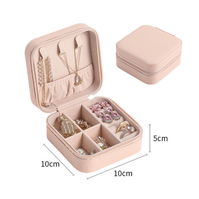 Jewelry Zipper Box Storage - High-Quality Leather Jewelry Organizer