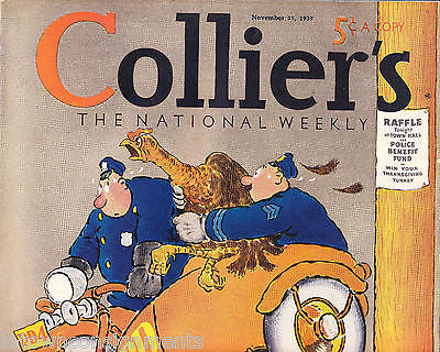 Agatha Christie Police Clay Ewing Cover Art Antique Colliers Magazine 1938