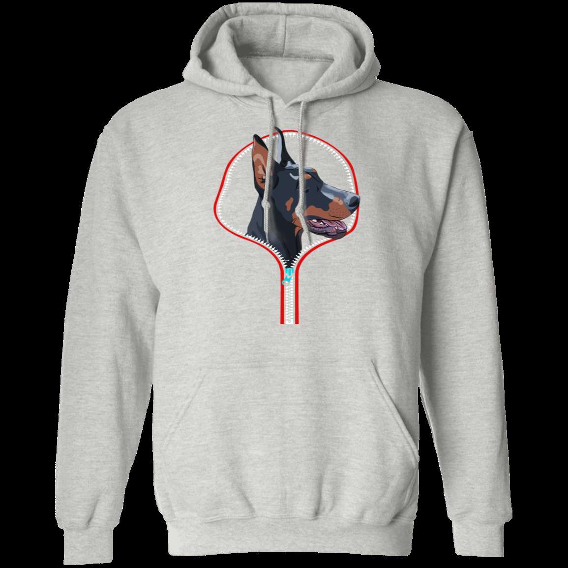 DOBERMAN ZIP-DOWN LADIES Pullover Hoodie - 8 oz, Unisex, Digital Print