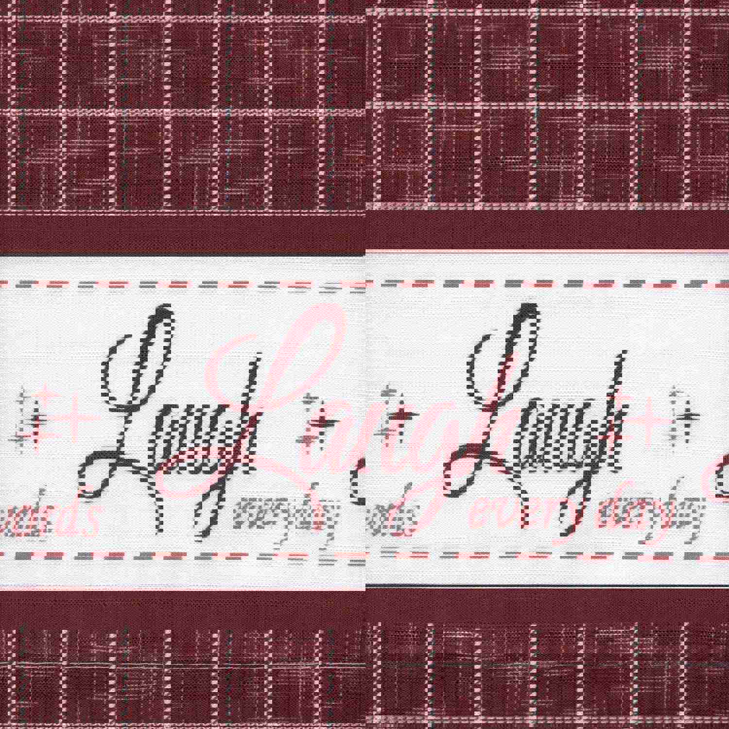 Live Laugh Love 3-Piece Kitchen Curtain Set - Burgundy