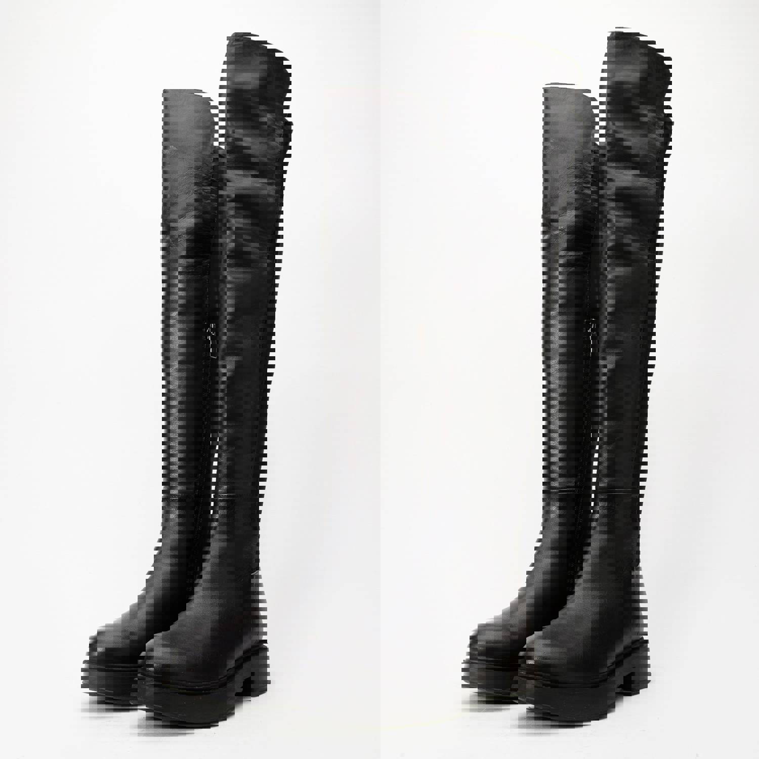 Harmony Belle Black Leather Knee High Women Boot