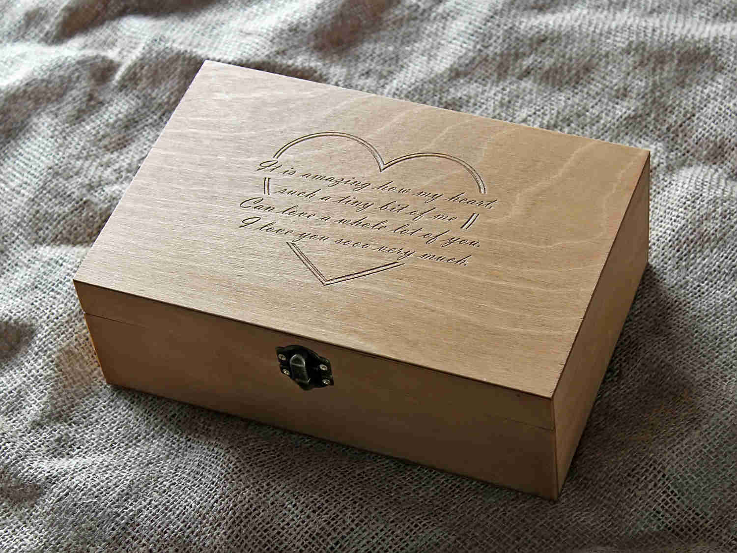 Custom Engraved Jewelry Box - Personalized Anniversary Gift for Her