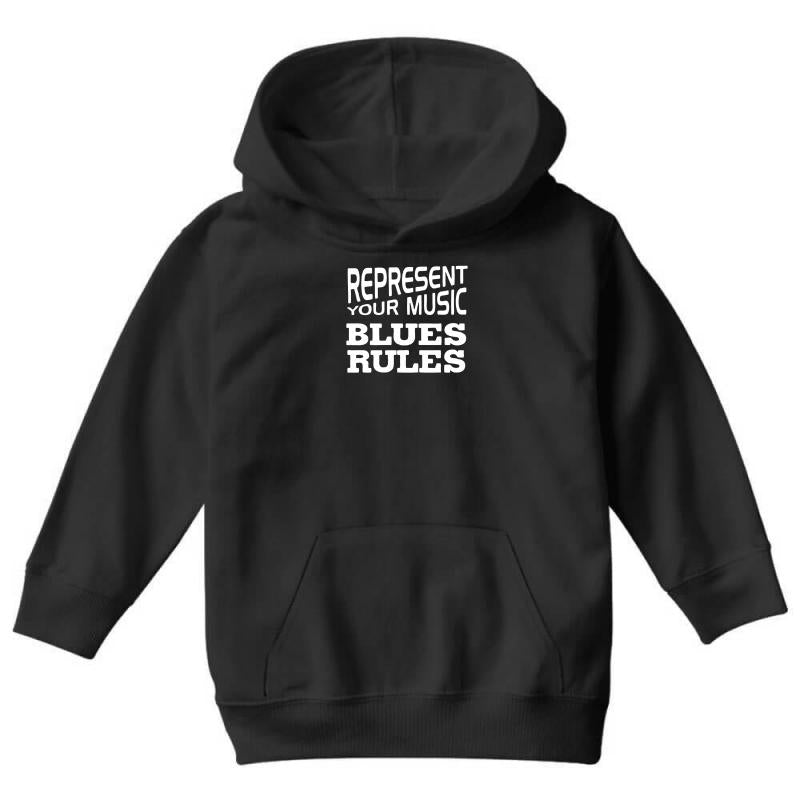Blues Rules Youth Hoodie by MDK ART