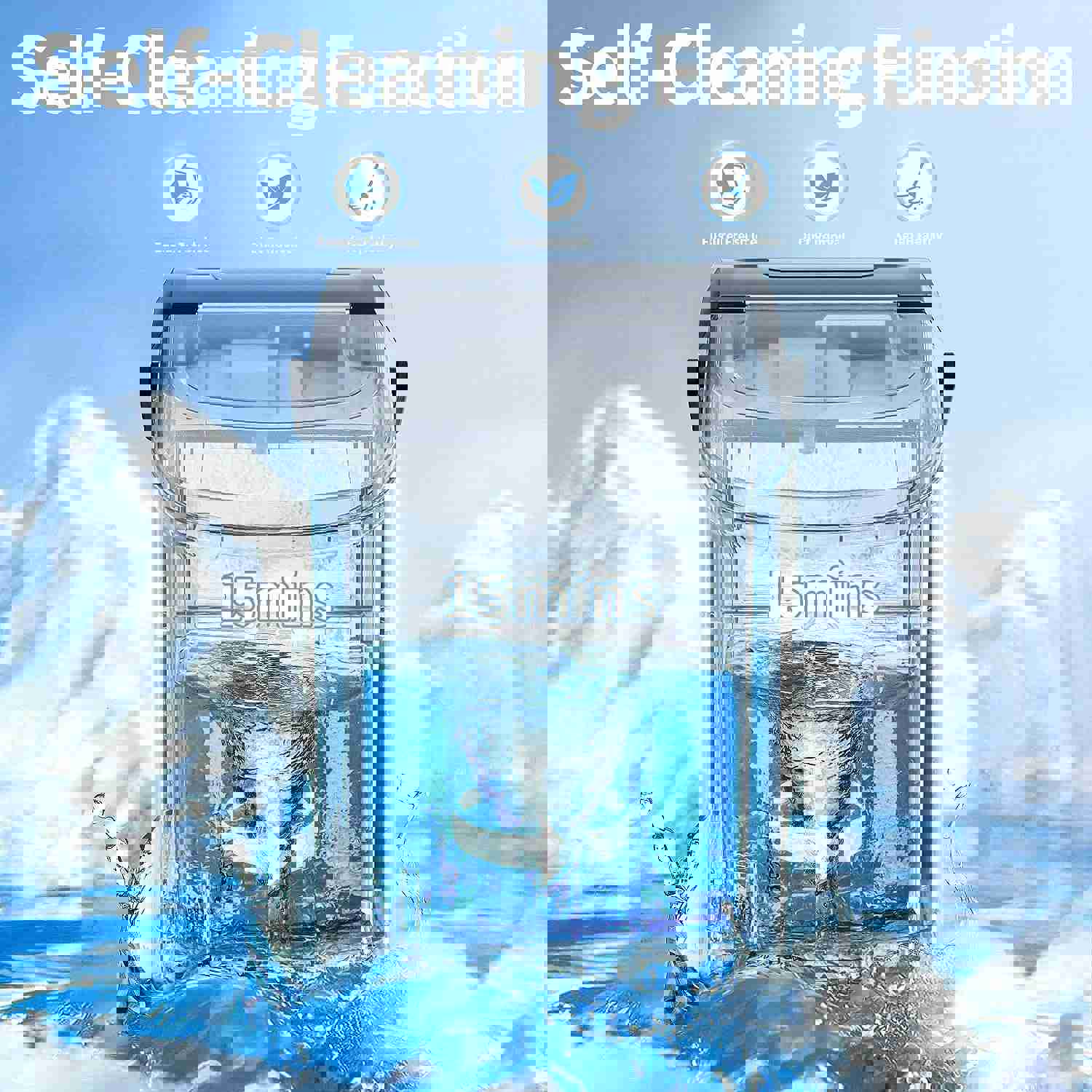 Nugget Countertop Ice Maker with Soft Chewable Ice, 34Lbs/24H, Pebble Portable Ice Machine