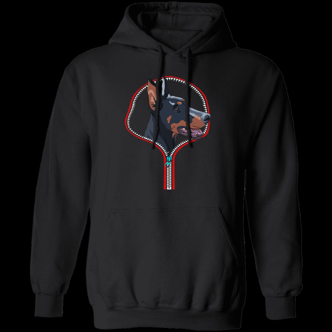 DOBERMAN ZIP-DOWN LADIES Pullover Hoodie - 8 oz, Unisex, Digital Print