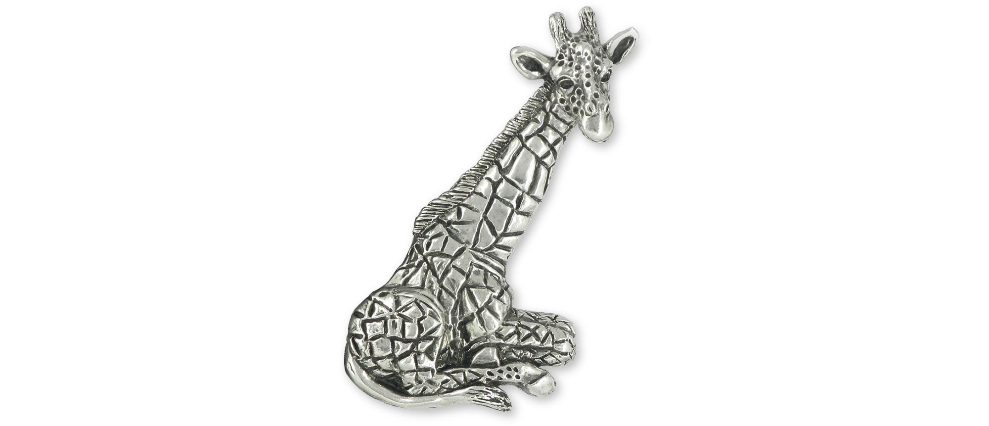 Handmade Sterling Silver Giraffe Brooch Pin - GFF2-NK