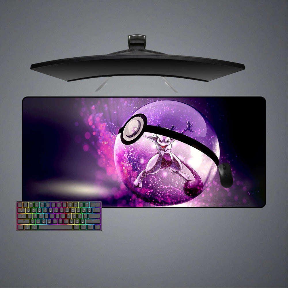 Mewtwo Poke Ball Design Gaming Mouse Pad for Computer Desk (M-XXL Size)