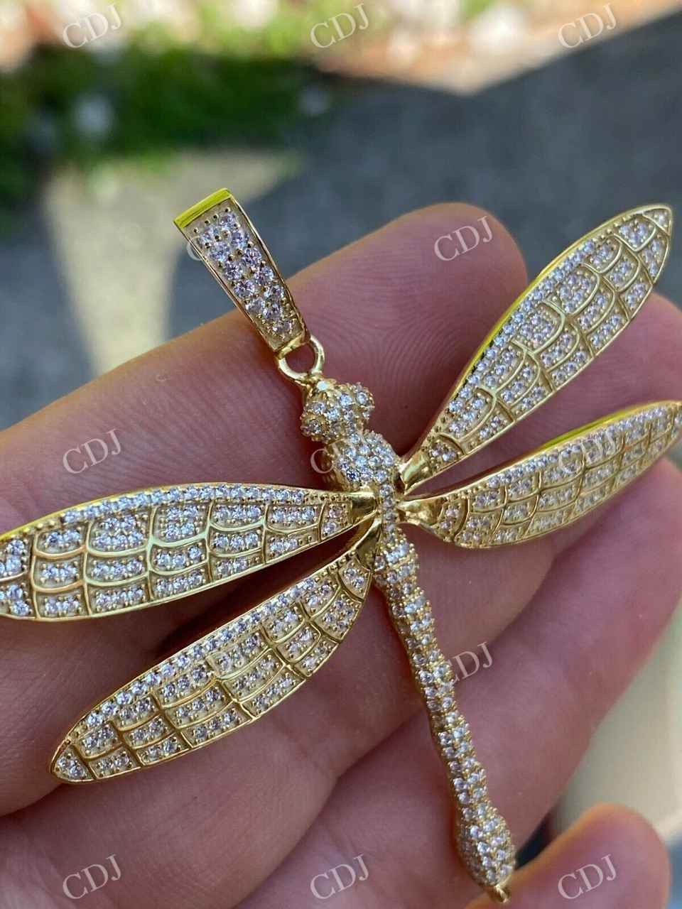 14k Gold Dragonfly Pendant Necklace for Women