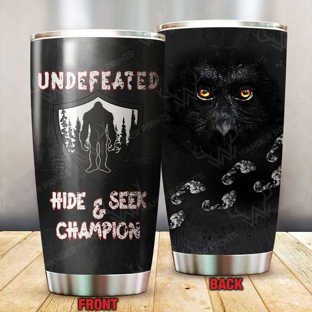 Bigfoot Tumbler Cup 20 oz Undefeated Hide And Seek Champion Travel Mug