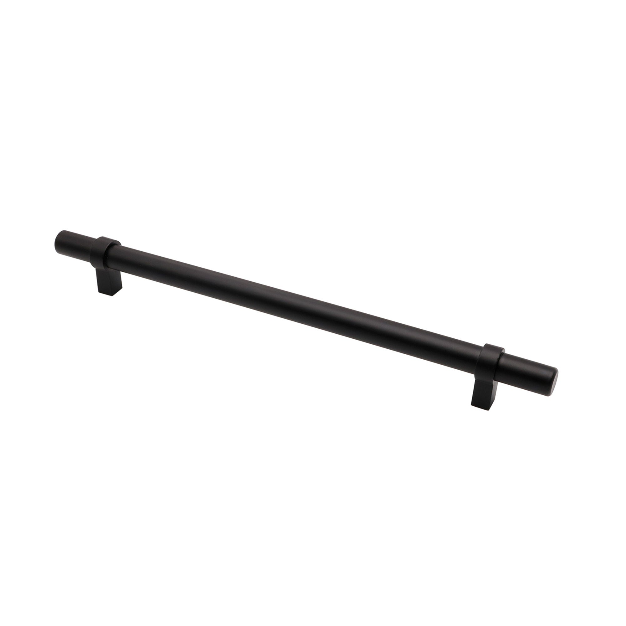 Flat Black Stainless Steel Kitchen Cupboard Handles - 8.8 (224mm) Hole Centers