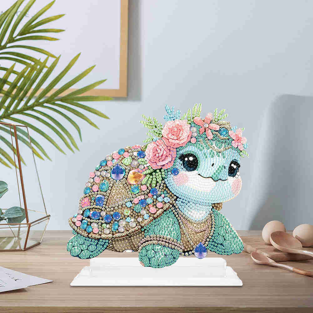 Special Shaped Handmade Desktop Diamond Art Kits for Home Office Decor (Turtle)