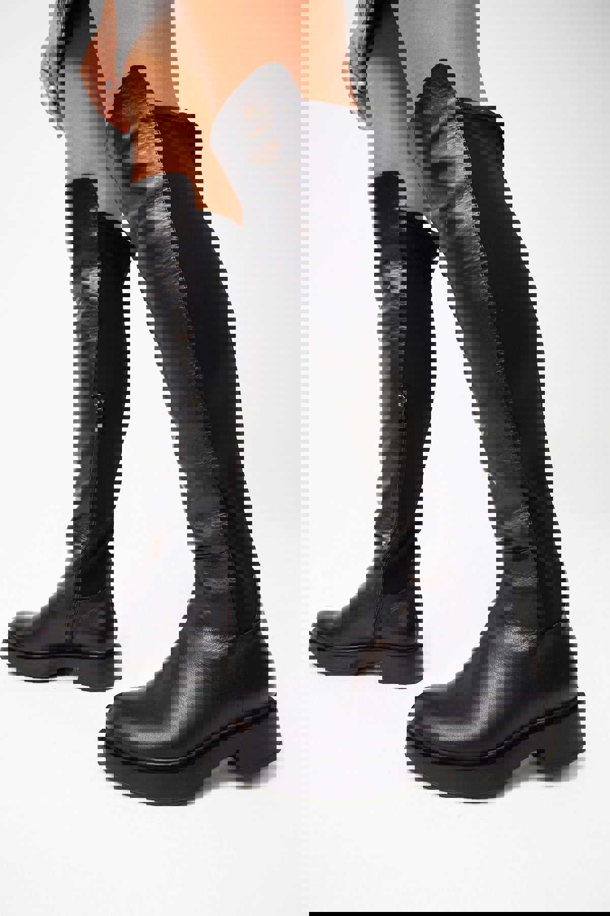 Harmony Belle Black Leather Knee High Women Boot
