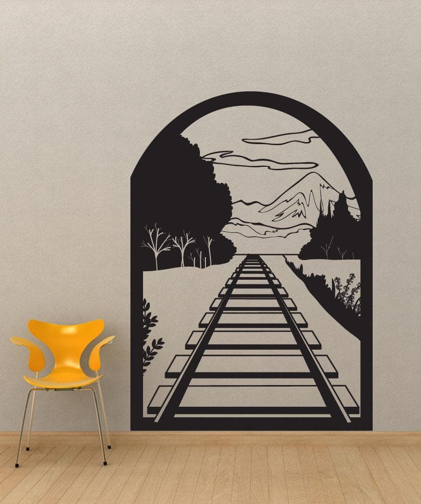 Vinyl Wall Decal Sticker Train Tunnel #OS_DC685 - Removable and Easy to Apply