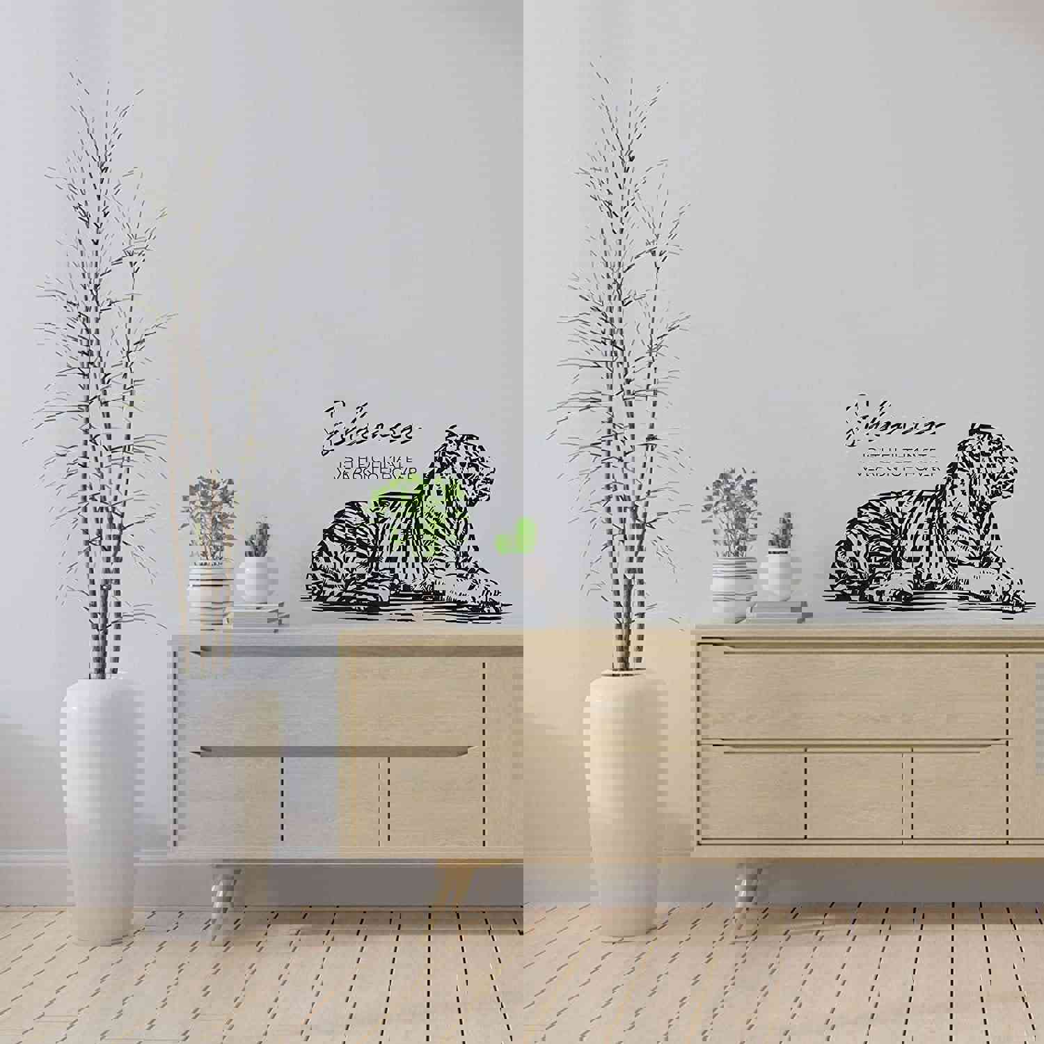 Animal Life Quote Vinyl Wall Sticker Decal - Silence Tiger Tigers Motivation Quote