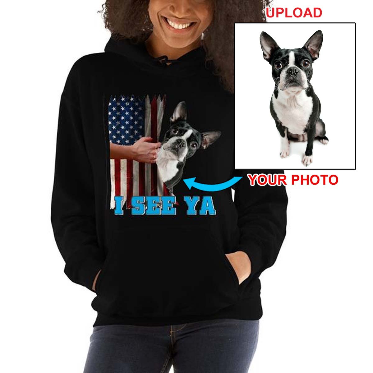 Custom Print Your Hoodie - With Your Dogs Photo Printed On It!