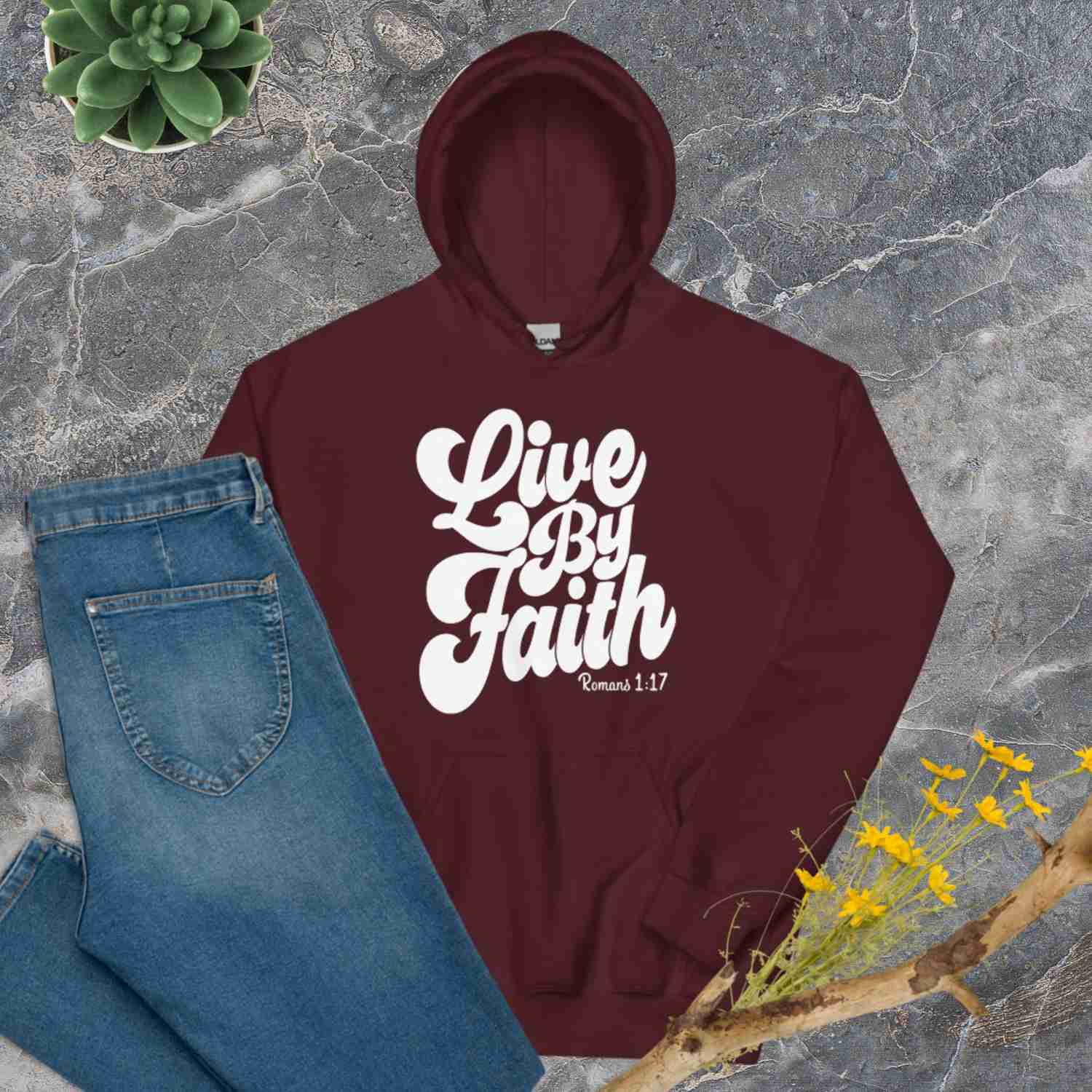F&H Christian Live By Faith Women's Hoodie - Soft, Stylish & Cozy