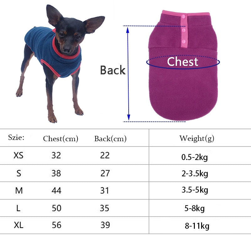 Fleece Dog Cat Clothes Warm Vest for Pets