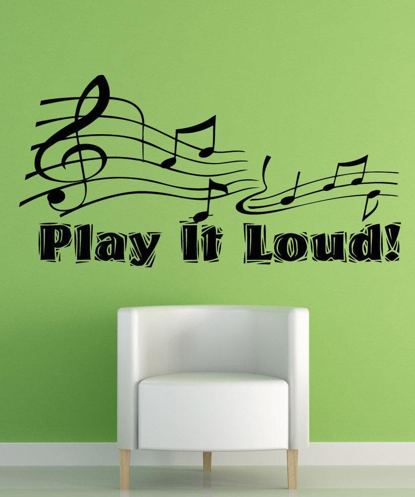 Vinyl Wall Decal Sticker Play it Loud #OS_AA1277 - Removable & Easy to Apply