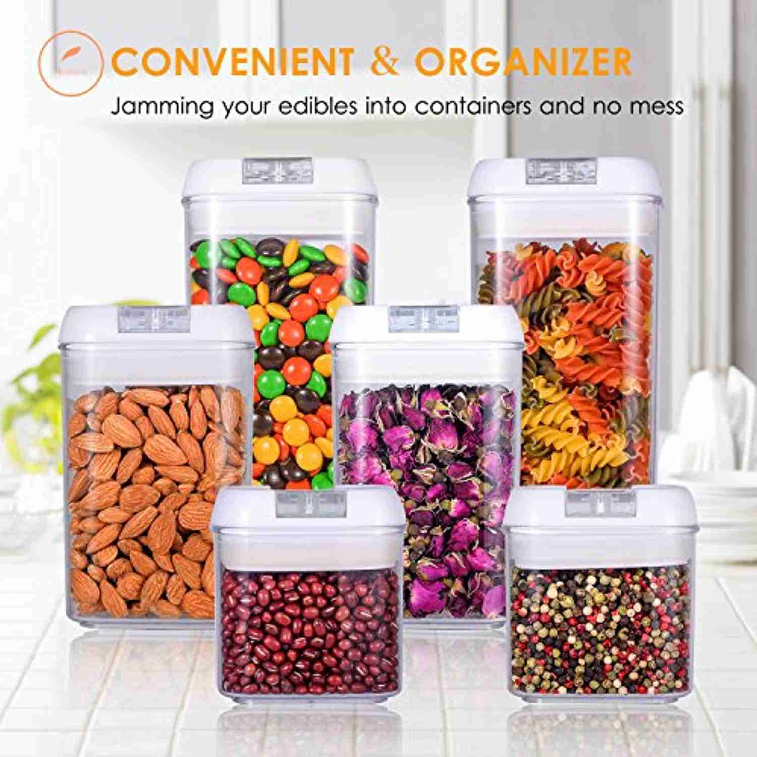 ME.FAN Air-Tight Food Storage Container Set - 6-Piece BPA-Free Plastic Containers