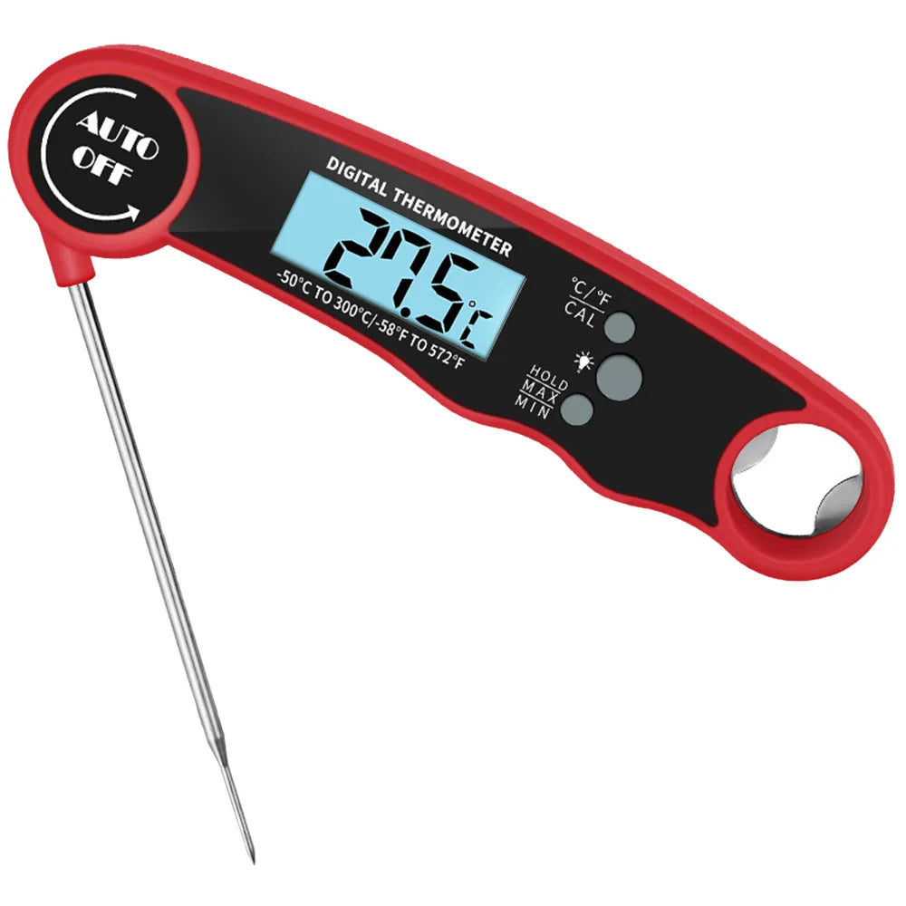 Portable Collapsible Digital Food Thermometer for Meat, Water, Milk, Cooking, BBQ, and Oven