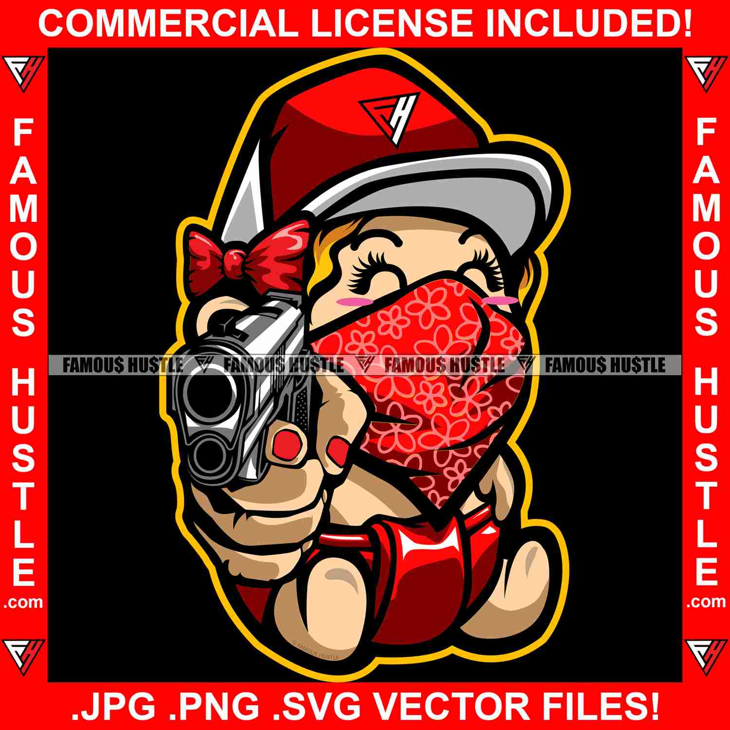 Gangster Baby Girl Graphic Design T-Shirt Print Digital Download