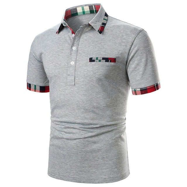 Men's Casual Plaid Short Sleeve T-shirt - Business Wear & Daily Fashion