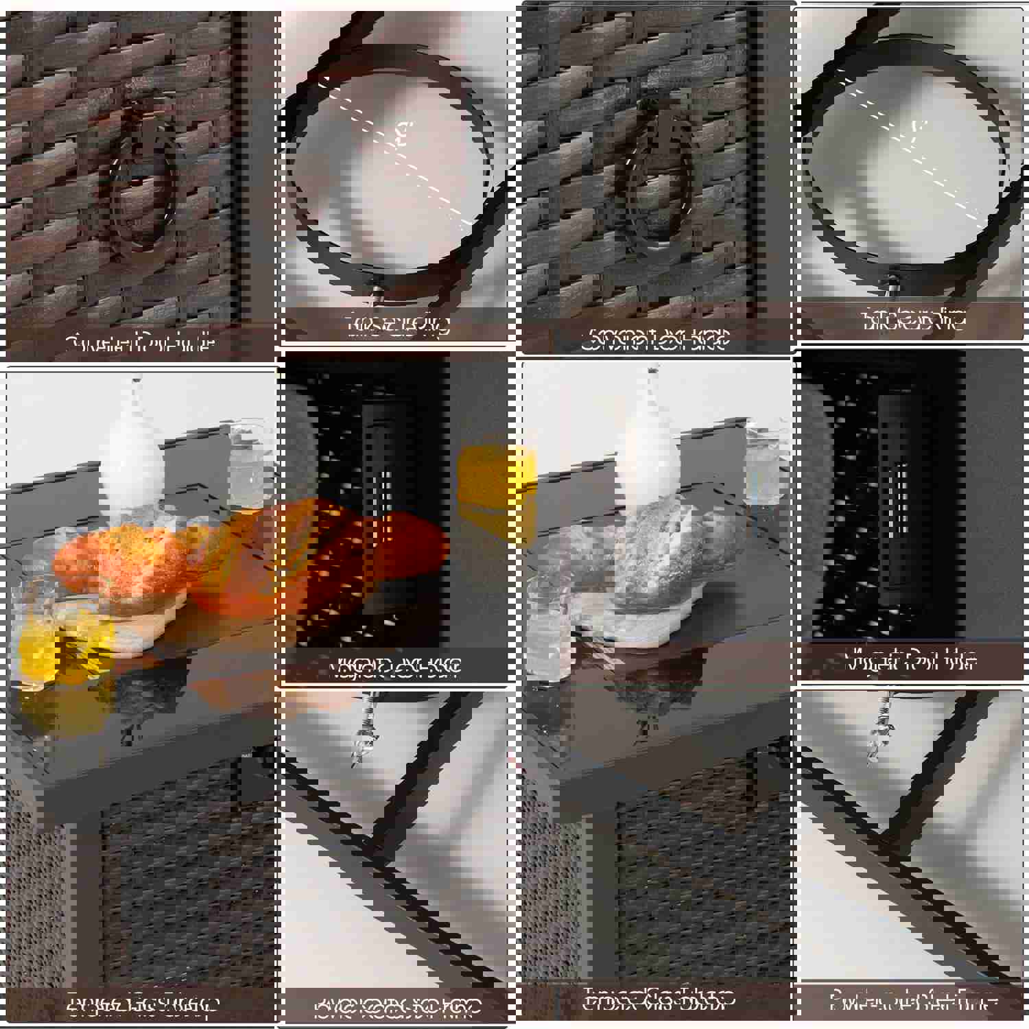 Tangkula 9-Piece Patio Furniture Set with 32” Fire Pit Table, 50,000 BTU Square Propane Fire Pit