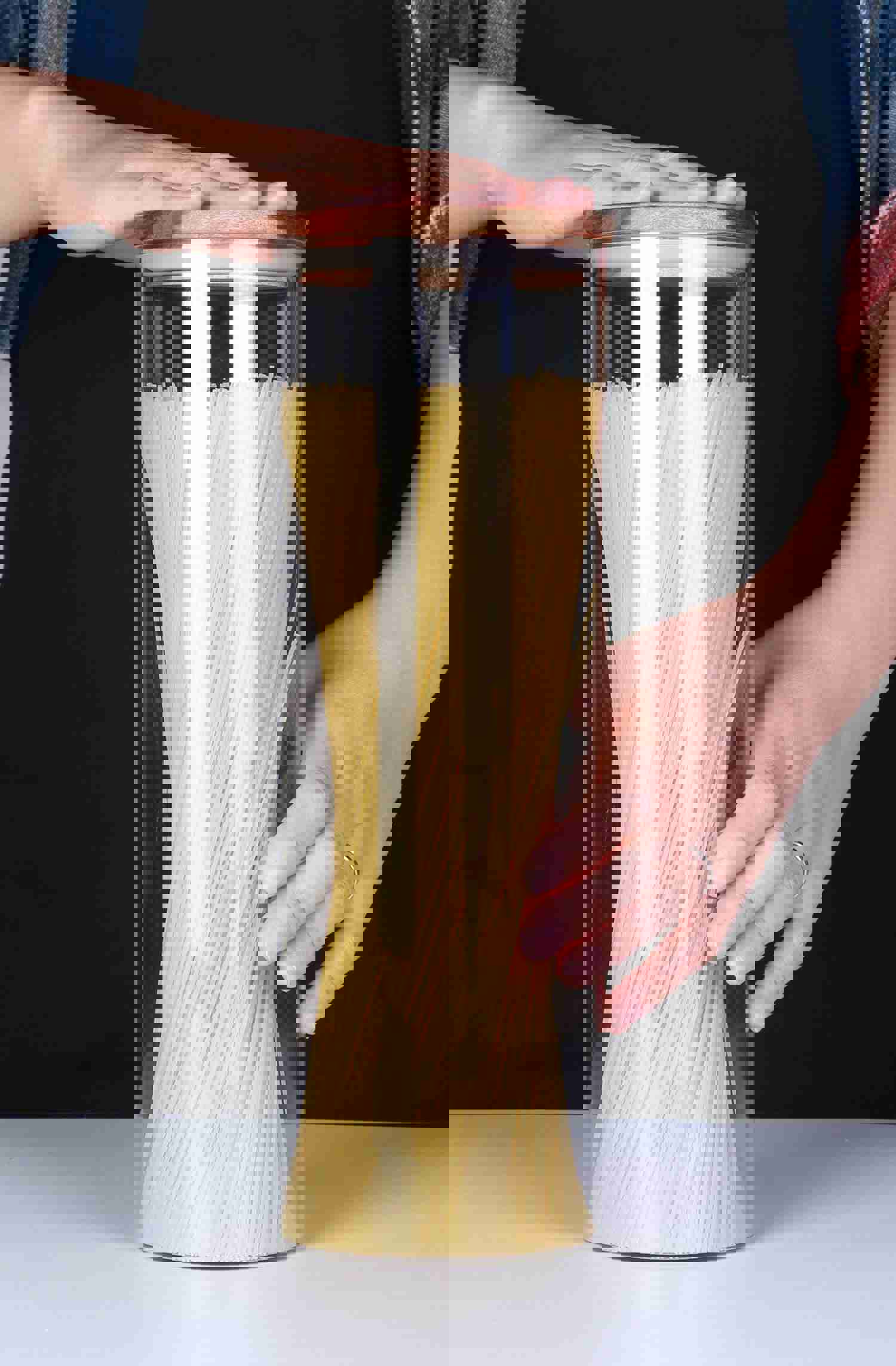 KKC Tall Borosilicate Glass Food Storage Jars for Spaghetti, 63 Floz, 2 Piece Set