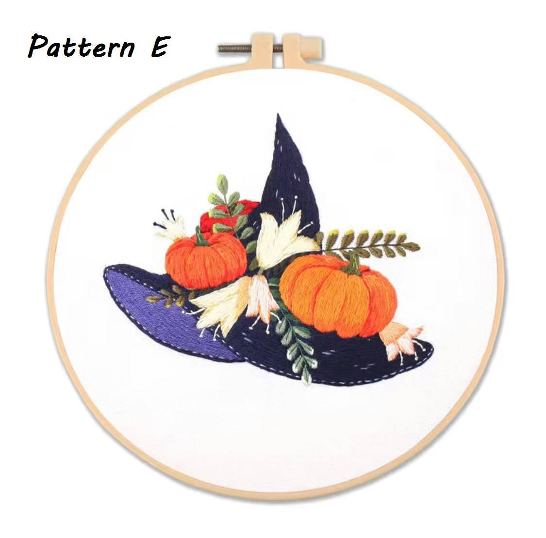 Halloween DIY Embroidery Kit - Spooky Pumpkin, Witch Hat & More