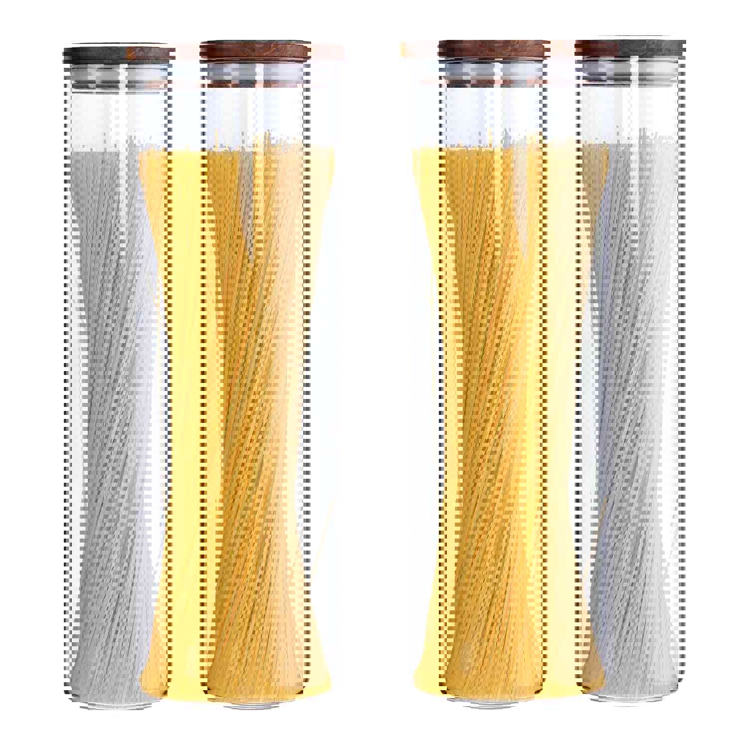 KKC Tall Borosilicate Glass Food Storage Jars for Spaghetti, 63 Floz, 2 Piece Set