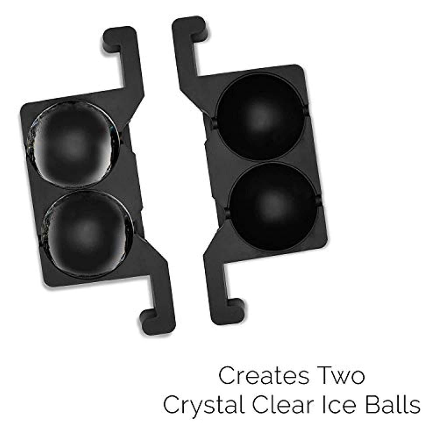 Premium Crystal Clear 2.5 Whiskey Ice Ball Maker Mold for Perfect Slow Melting Ice Spheres
