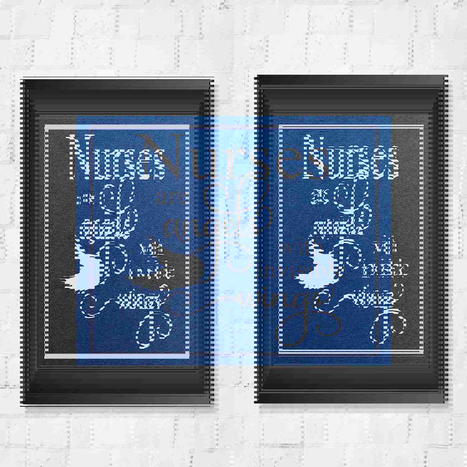 Nurses Are Angels With Invisible Wings - Inspirational Wall Art Print (10 x 8 Inches)