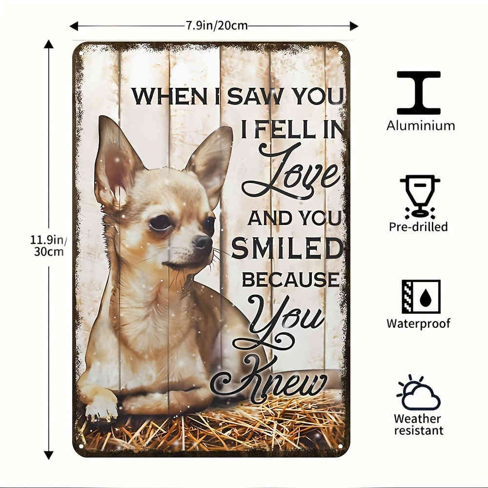 1pc Pzecaru Vintage Metal Sign Double Dog Coffee Corgi Poster Aluminum Sign Plaque Retro Wall Decor