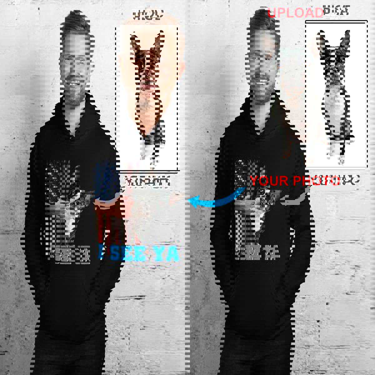 Custom Print Your Hoodie - With Your Dogs Photo Printed On It!