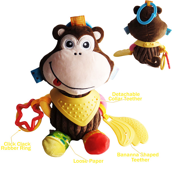 Sozzy Plush Baby Animal Multi Sensory Development Activity Toy for Infants 3-36 Months