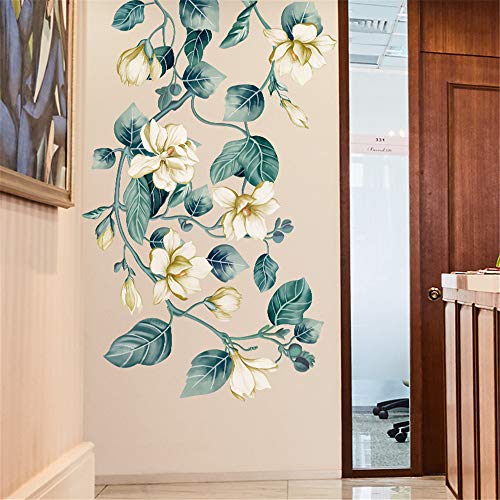 LLYDD Leaf Flower Floral Wall Sticker Decal Art Decor - Self-Adhesive for Living Room, Bedroom, Kitchen