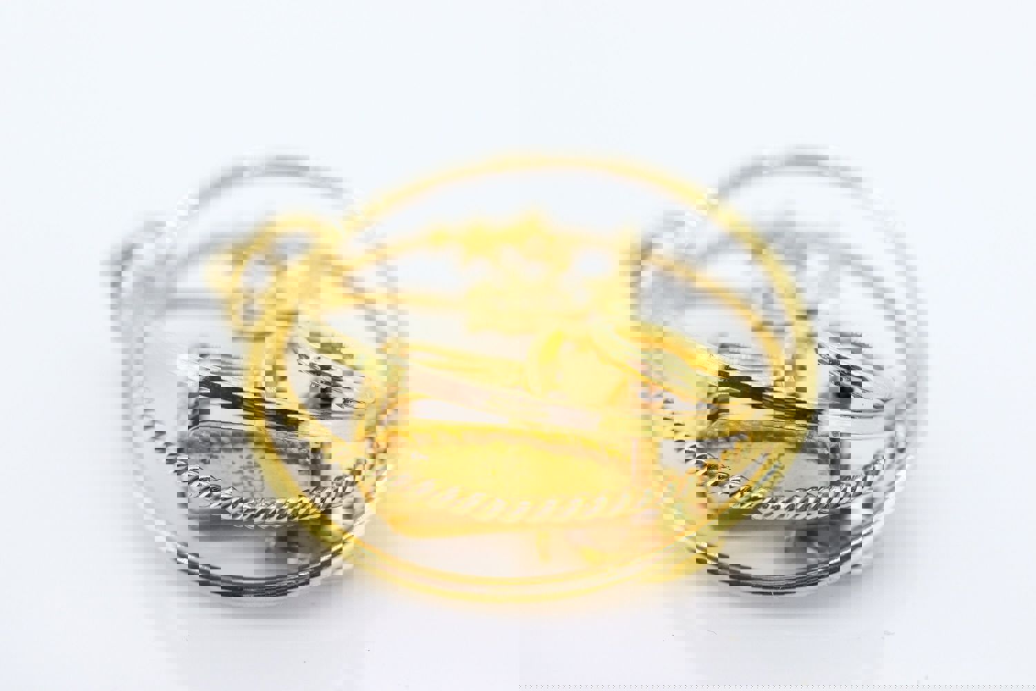 14k Chinese Rickshaw Cart Carriage Medallion Pendant - 3D Geometric Charm