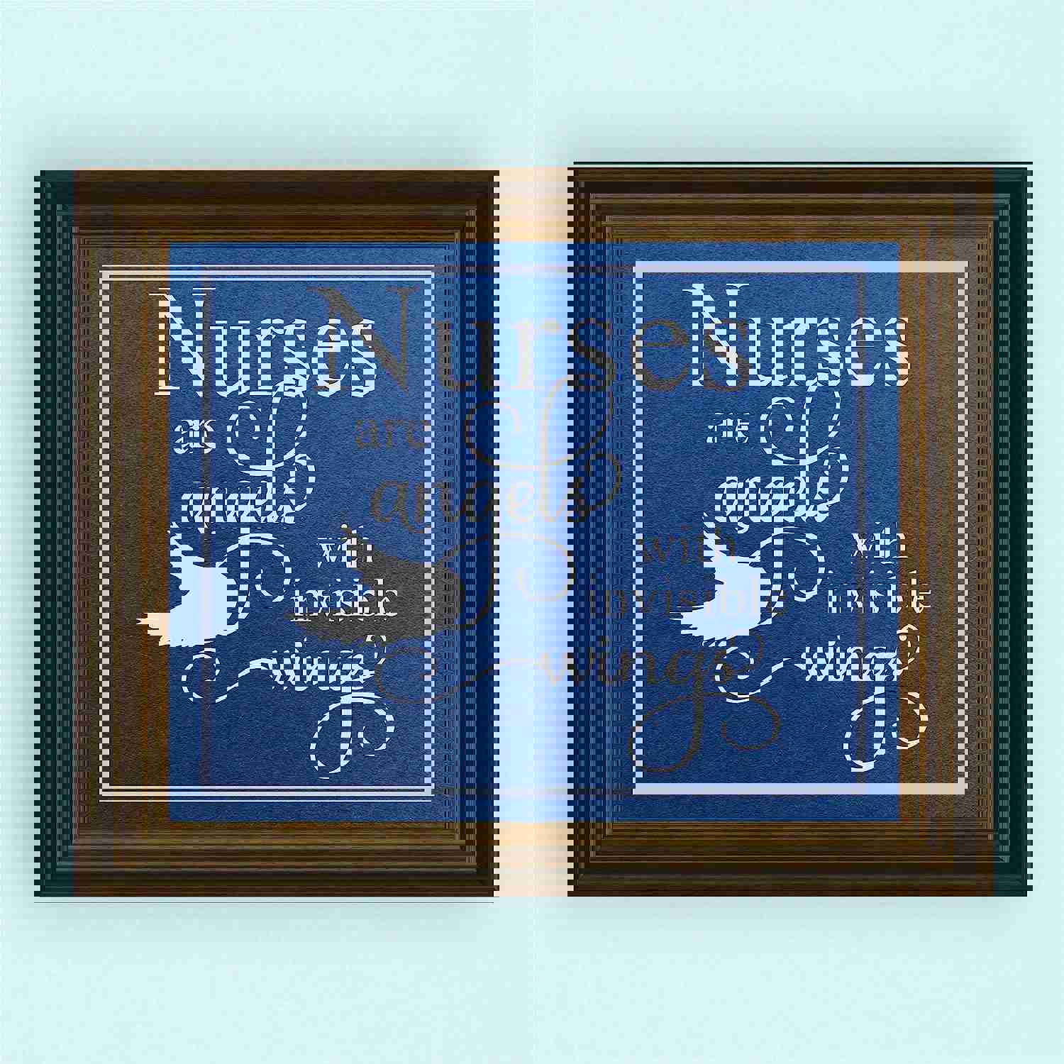 Nurses Are Angels With Invisible Wings - Inspirational Wall Art Print (10 x 8 Inches)