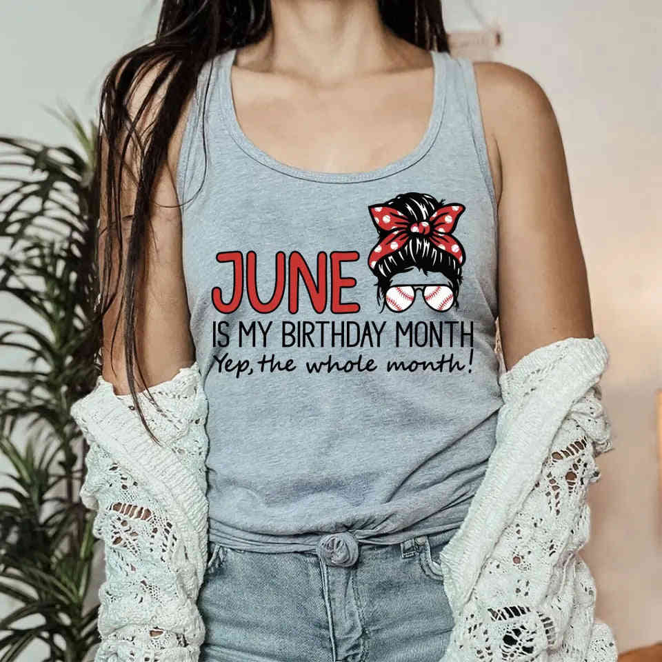 June Birthday Shirt - Custom Birthday Gift for Women, Baseball Lovers