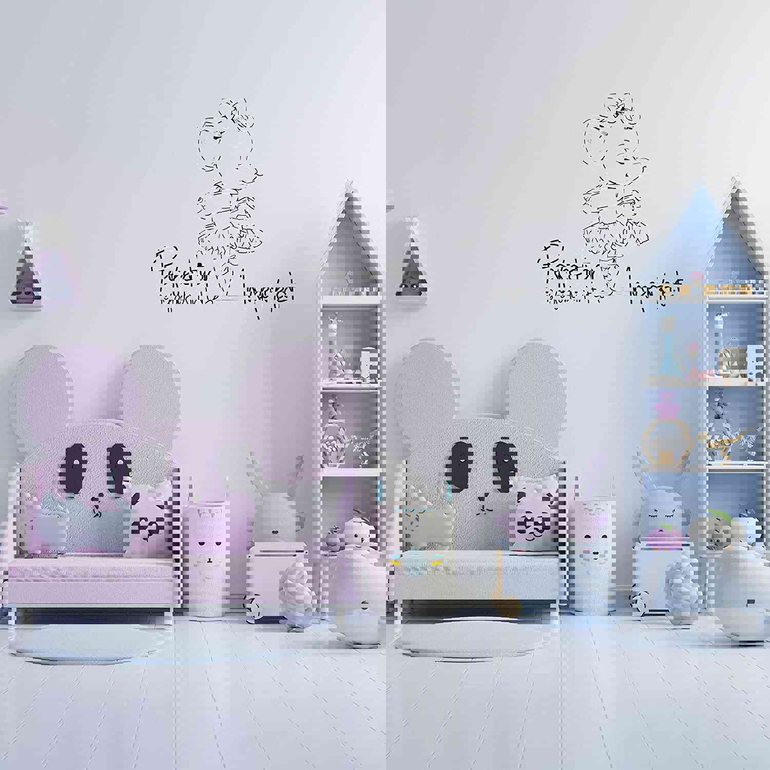 Animal Life Quote Vinyl Wall Sticker Decal - Perfection Baby Elephant Motivation Quote