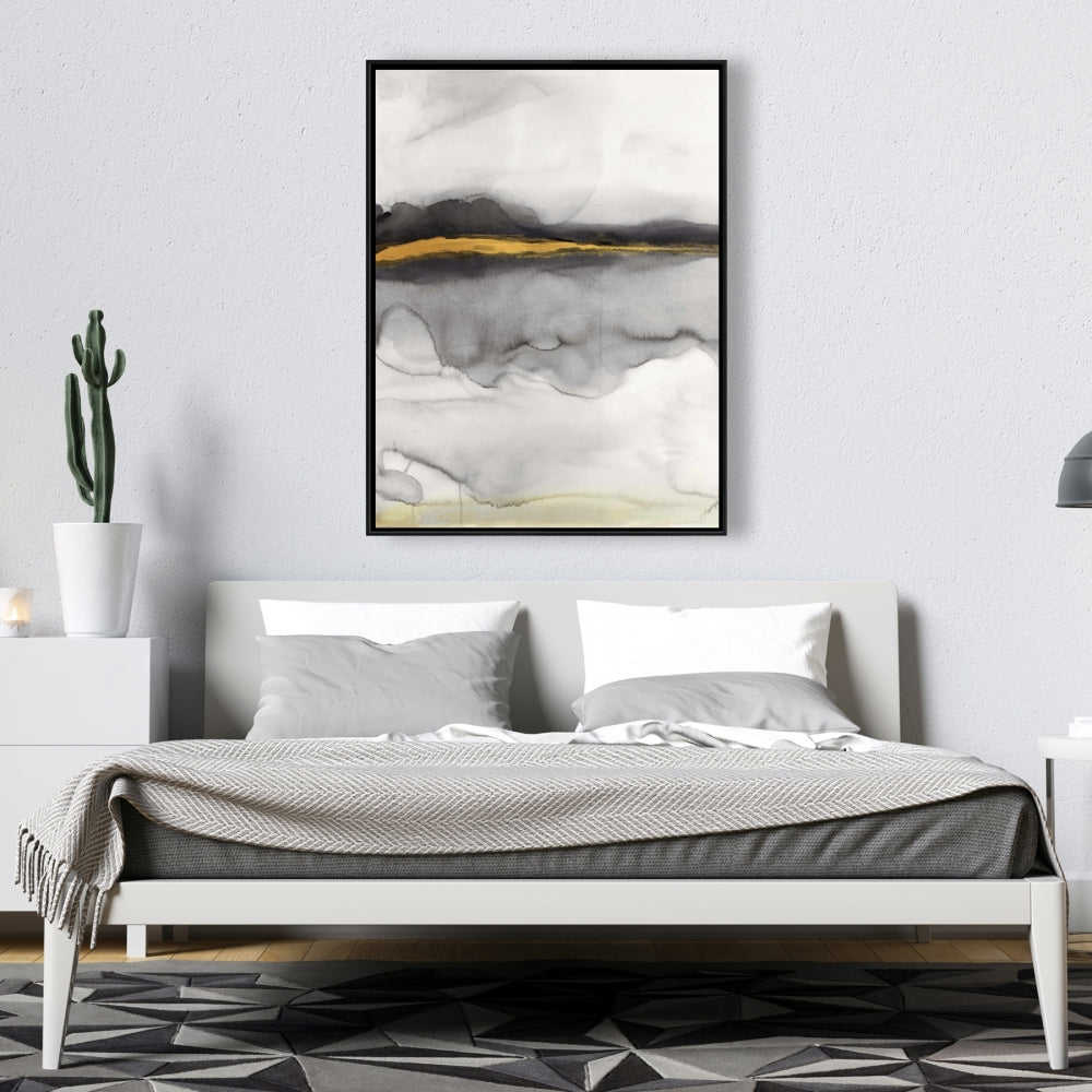 Gold Stripe Abstract Fine Art Gallery Wrapped Canvas 16x48