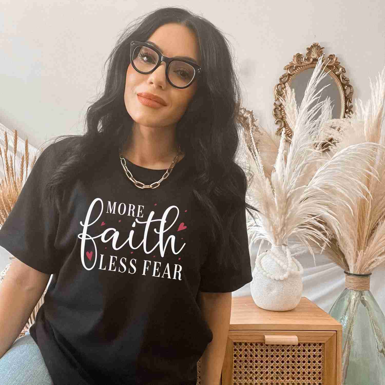 Faith Based T-Shirts for Women & Teens - More Faith Less Fear