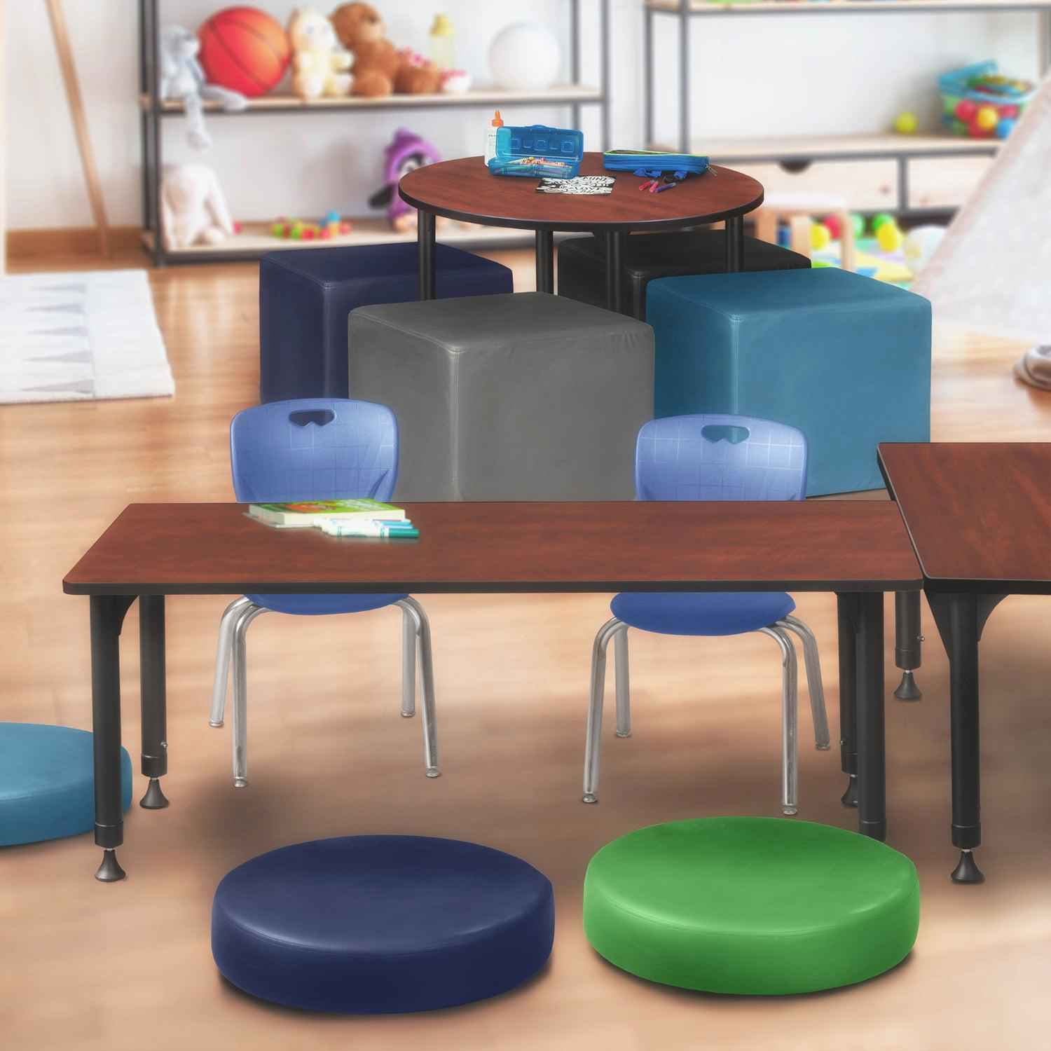 Kee Classroom Table and Chair Package - Adjustable Height Table with 2 Stackable Chairs