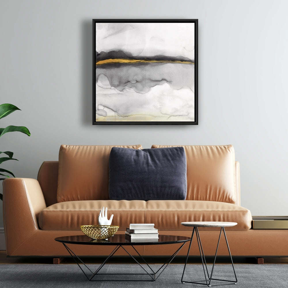 Gold Stripe Abstract Fine Art Gallery Wrapped Canvas 16x48