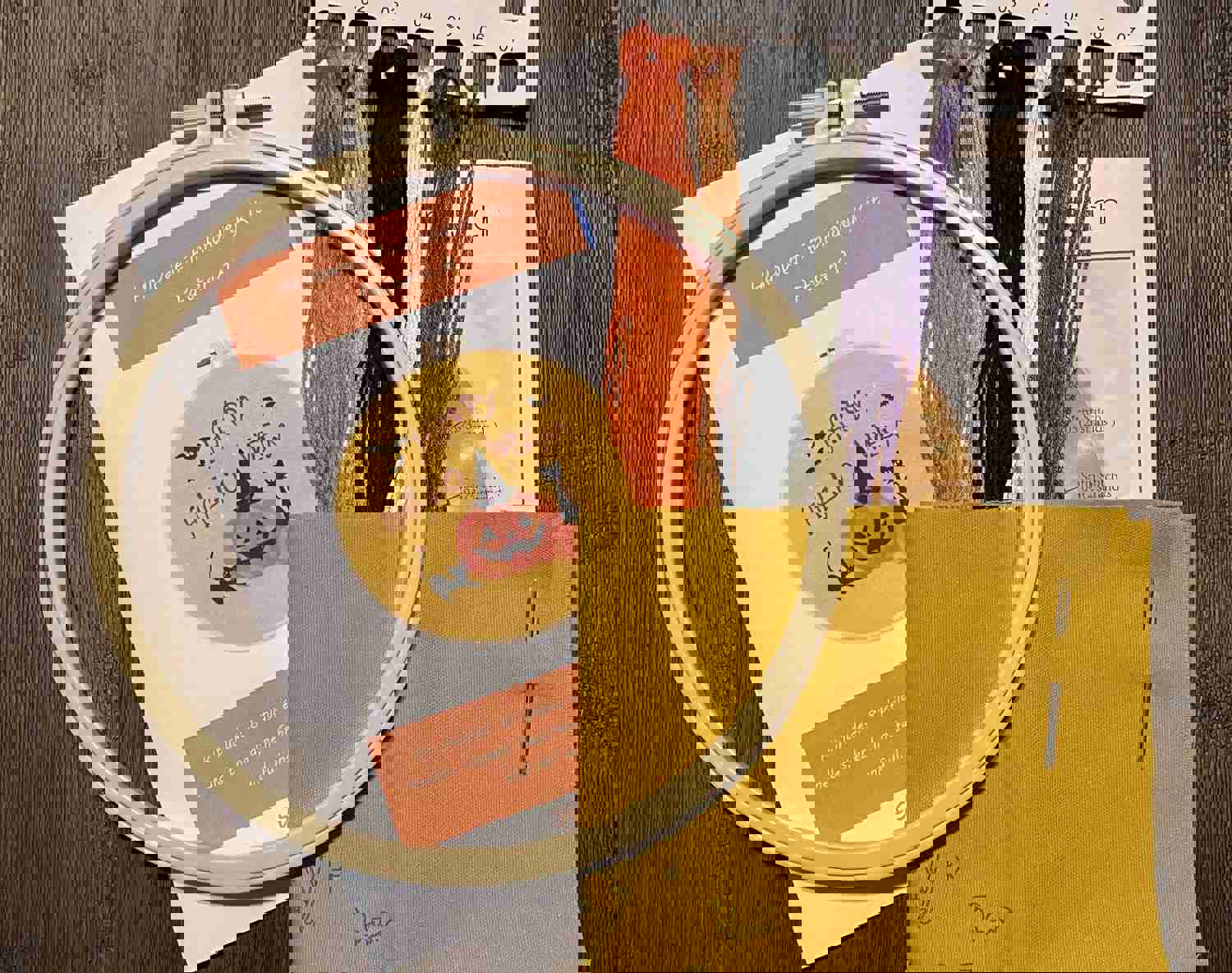 Halloween DIY Embroidery Kit - Spooky Pumpkin, Witch Hat & More