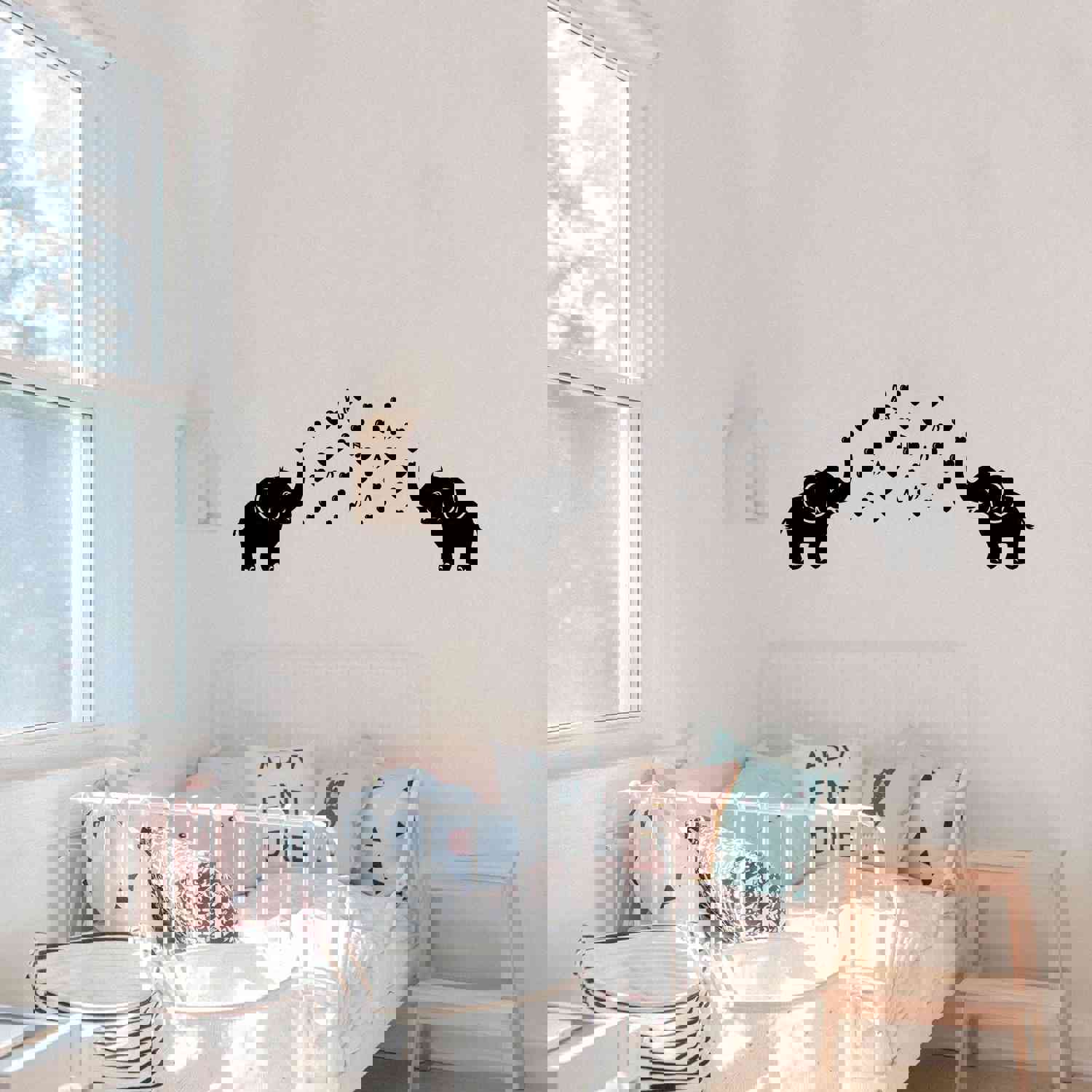 Inspirational Quote Vinyl Wall Sticker Decal - Full Of Love Elephants